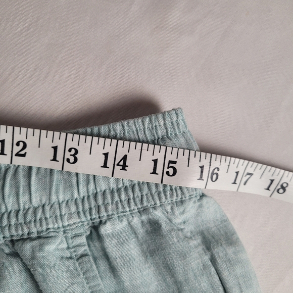 Cynthia Rowley Baby Blue Linen Blend Cropped Pullon Pants Women's Size Large - Picture 9 of 11